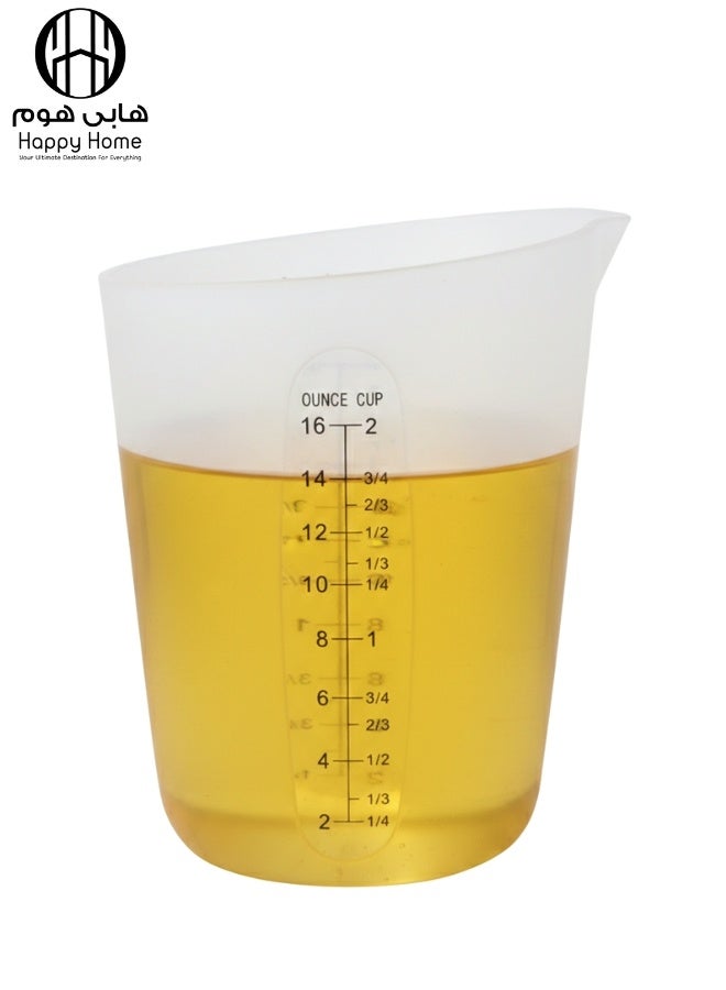 Happy Home High Heat Flexible Silicone Measuring Cup 500ml / 16oz with ml, oz & Cup Markings, BPA-Free Food Grade Silicone Liquid Measuring & Pouring Cup, Non-Stick, Microwave & Freezer Safe, Ideal for Kitchen, Epoxy Resin, Crafts & Jewelry Making - Image 2